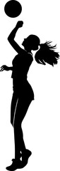 Volleyball player pose silhouette