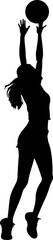 Volleyball player pose silhouette