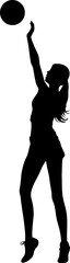 Volleyball player pose silhouette