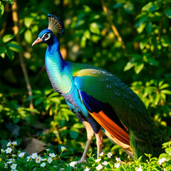 Obraz premium peacock in the garden