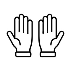 garden gloves drying icon, garden gloves drying line art - simple line art of garden gloves drying, perfect for garden gloves drying logos and icons and themed design