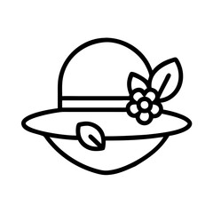 garden hat icon, garden hat line art - simple line art of garden hat, perfect for garden hat logos and icons and themed design