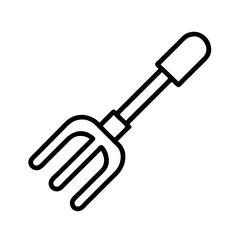 gardening fork icon, gardening fork line art - simple line art of gardening fork, perfect for gardening fork logos and icons and themed design