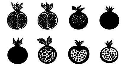 Collection of Pomegranate, vectorized food design