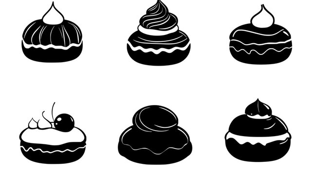 Collection of Profiteroles, vectorized food design