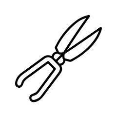 herb scissors icon, herb scissors line art - simple line art of herb scissors, perfect for herb scissors logos and icons and themed design