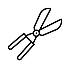 herb scissors icon, herb scissors line art - simple line art of herb scissors, perfect for herb scissors logos and icons and themed design