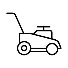 lawn mower icon, lawn mower line art - simple line art of lawn mower, perfect for lawn mower logos and icons and themed design