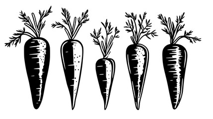 Collection of Roasted carrots continuous icon pattern, Roasted carrots vectorized artwork