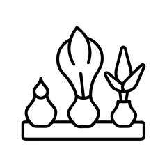 planting bulbs icon, planting bulbs line art - simple line art of planting bulbs, perfect for planting bulbs logos and icons and themed design