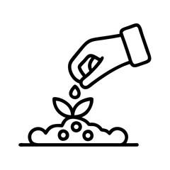 planting seeds icon, planting seeds line art - simple line art of planting seeds, perfect for planting seeds logos and icons and themed design