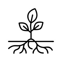 plant roots icon, plant roots line art - simple line art of plant roots, perfect for plant roots logos and icons and themed design