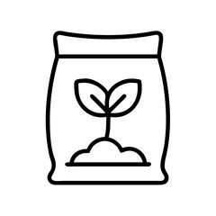 potting soil bag icon, potting soil bag line art - simple line art of potting soil bag, perfect for potting soil bag logos and icons and themed design