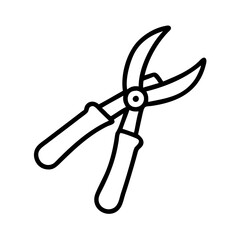 pruning shears icon, pruning shears line art - simple line art of pruning shears, perfect for pruning shears logos and icons and themed design