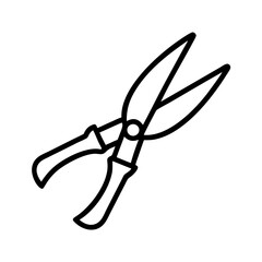pruning shears icon, pruning shears line art - simple line art of pruning shears, perfect for pruning shears logos and icons and themed design