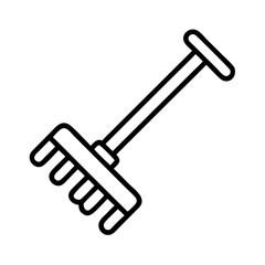 rake icon, rake line art - simple line art of rake, perfect for rake logos and icons and themed design