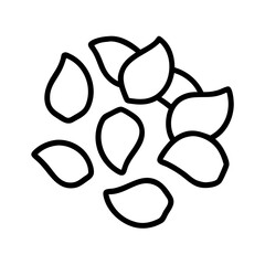 rose petals icon, rose petals line art - simple line art of rose petals, perfect for rose petals logos and icons and themed design