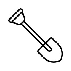 shovel icon, shovel line art - simple line art of shovel, perfect for shovel logos and icons and themed design