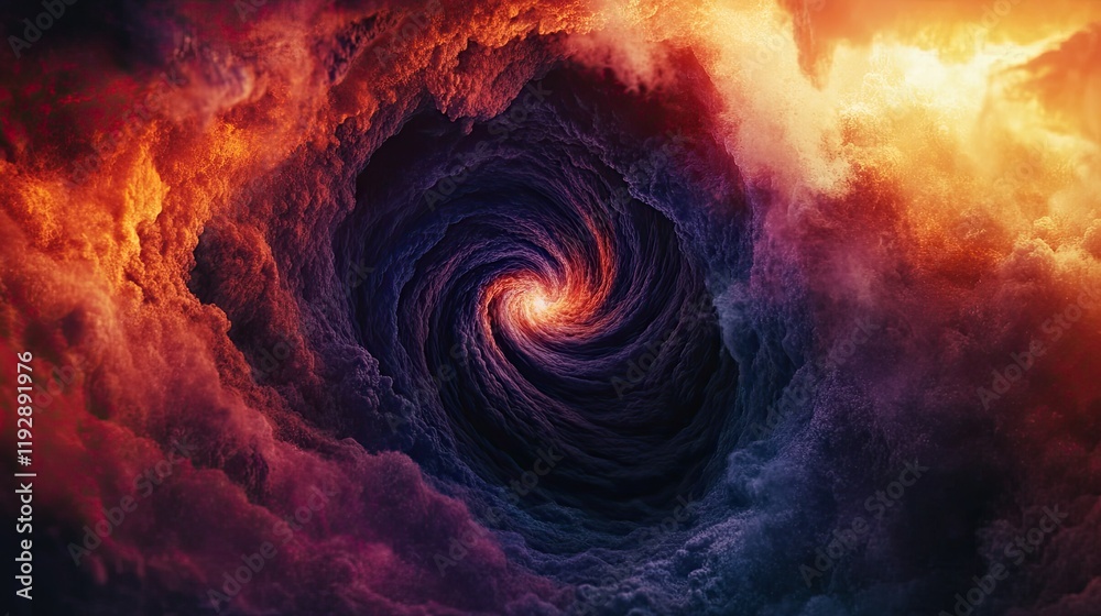 Aufkleber stunning abstract spiral formation in fiery colors with soft cloud texture and cosmic swirl created 