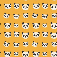 Fototapeta premium Panda graphic seamless pattern