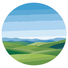 landscape with green grass and sky _ Vektor eps 10