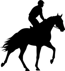 Horse with rider silhouette
