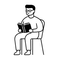 A person sitting while engaging in a creative activity with a relaxed demeanor., isolated on a transparent background.