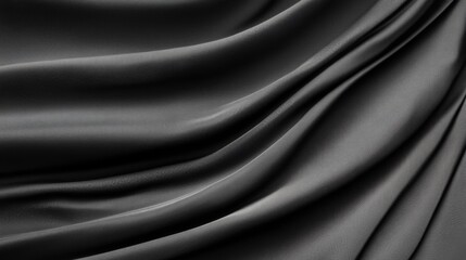 Fototapeta premium Abstract dark gray fabric with elegant folds and wrinkles.