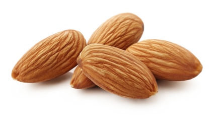  Roasted almonds isolated on a white background