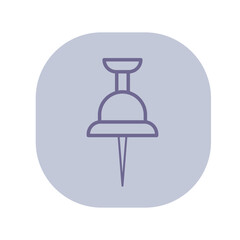 Pushpin line icon. Thumbtack, pin outline sign. Stationery, business, important matter concept. Vector illustration, symbol element for web design and apps