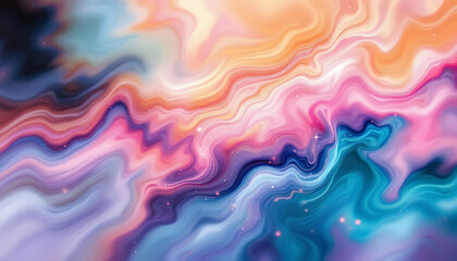 Obraz premium Vibrant Abstract Swirls of Colorful Patterns Creating Dreamlike Serenity and Movement