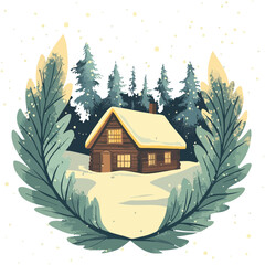 house in the snow _ Vector eps 10