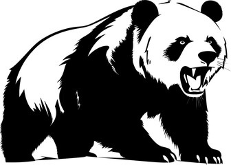 Handdrawn giant panda drawing 