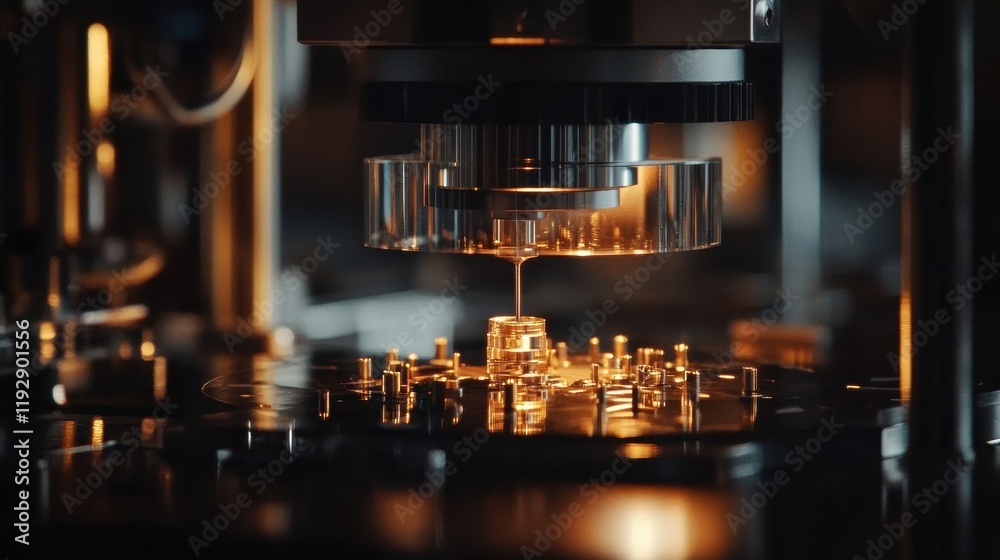 Poster robotic arm with high precision is placing a small component onto a circuit board, showcasing the au