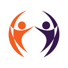 Vibrant People Unity Logo Design.
