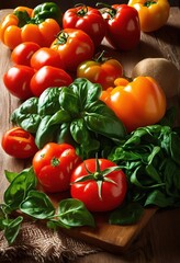 vibrant close view wholesome fresh food ingredients showcasing nutrition natural colors healthy eating, avocado, almond, apple, berries, basil, bell