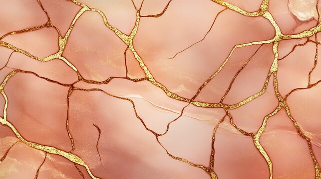 Rose pink liquid watercolor background with golden lines creating an elegant blush marble effect, for bridal wedding invitations, RSVP cards, menu designs with luxurious alcohol ink drawing style