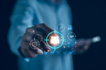 Human resource management concept, Digital HR effective management and recruitment, effective...