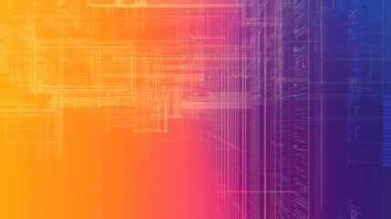 Fototapeta premium a orange purple color geometric shape background blueprint of servers and website analytics