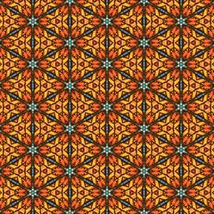 Seamless pattern with floral abstract elements on white background.