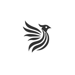 Abstract swoosh-style bird design, ideal for logo company, business, community, and branding.