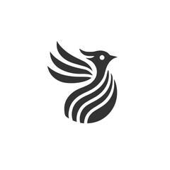 Abstract swoosh-style bird design, ideal for logo company, business, community, and branding.