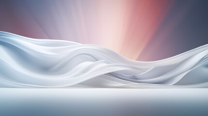 Obraz premium Abstract Wave Forms with Soft Light Effects for Stage Background and Montage Use in Creative Projects and Presentations