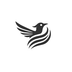 Abstract swoosh-style bird design, ideal for logo company, business, community, and branding.