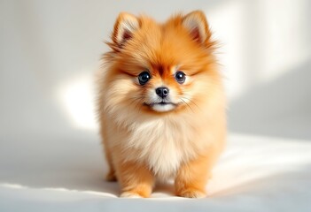 Adorable Pomeranian Puppy Fluffy Furball Photo