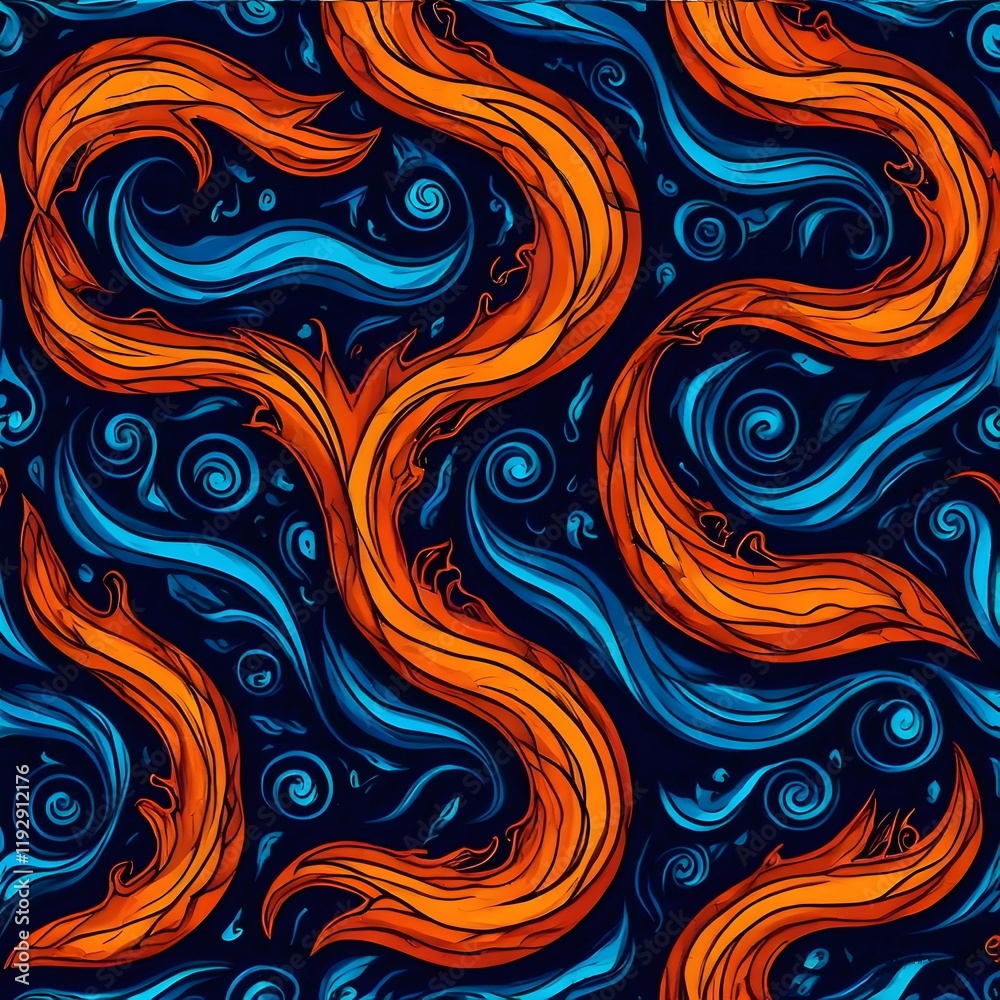Wall mural a dynamic swirling pattern with contrasting colors evoking a sense of energy and movement