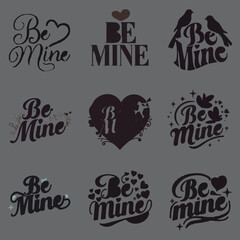 Be mine - Calligraphy phrase for Valentine's day. Hand drawn lettering for Lovely greetings cards, invitations. Good for Romantic Be Mine Valentine Candy Heart Icon Be mine hand lettering, black ink c