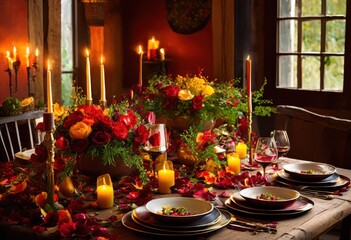 vibrant culinary ingredients showcased elegant artful presentation setting rich colors textures, display, style, preparation, array, arrangement, shiny