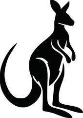 kangaroo silhouette, kangaroo icon vector illustration, kangaroo logo