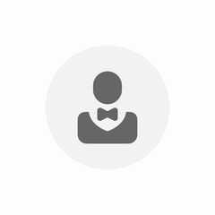 waiter male icon sign vector